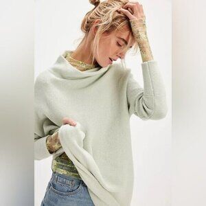 Free People Ottoman Slouchy Sweater Oversized Ribbed Boho Neutral Lounge Chic